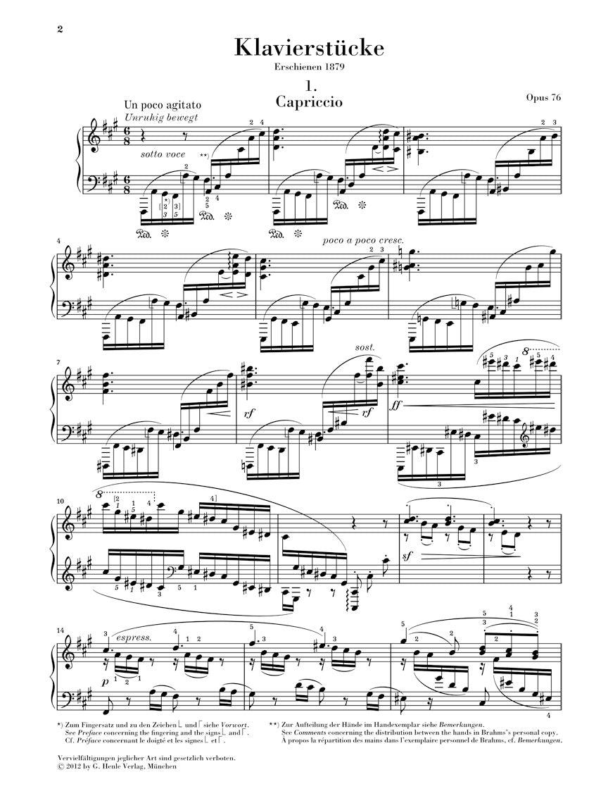 ブラームス:8つの小品 op. 76
