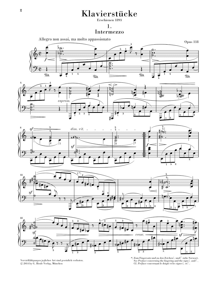 ブラームス:6つの小品 op. 118