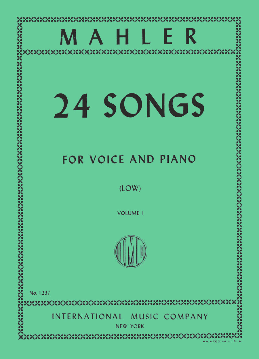 マーラー:24 歌曲集 (全4巻) - 第I巻. 独語・英語(低声とピアノ)