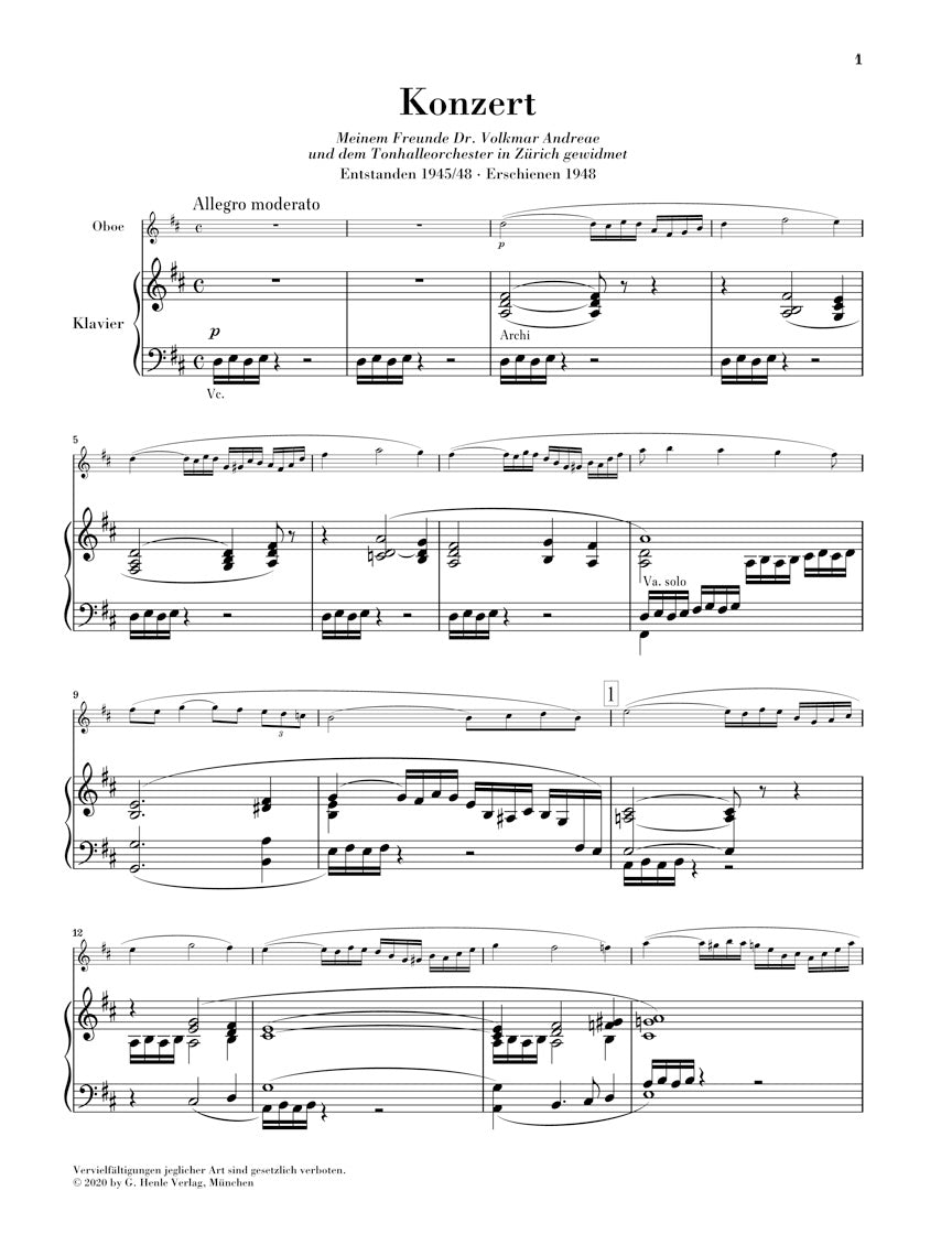 シュトラウス:オーボエ協奏曲 ニ長調