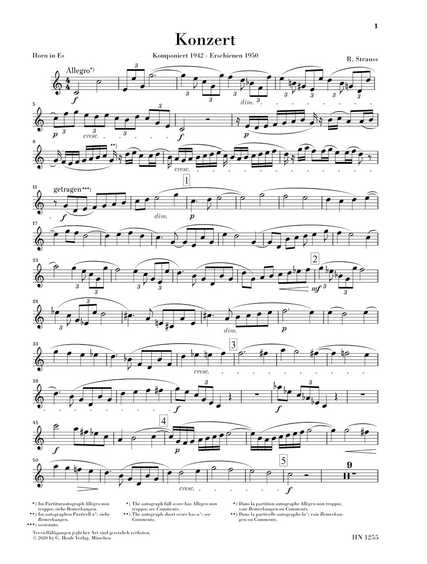 シュトラウス:ホルン協奏曲 第2番 変ホ長調 op. 86