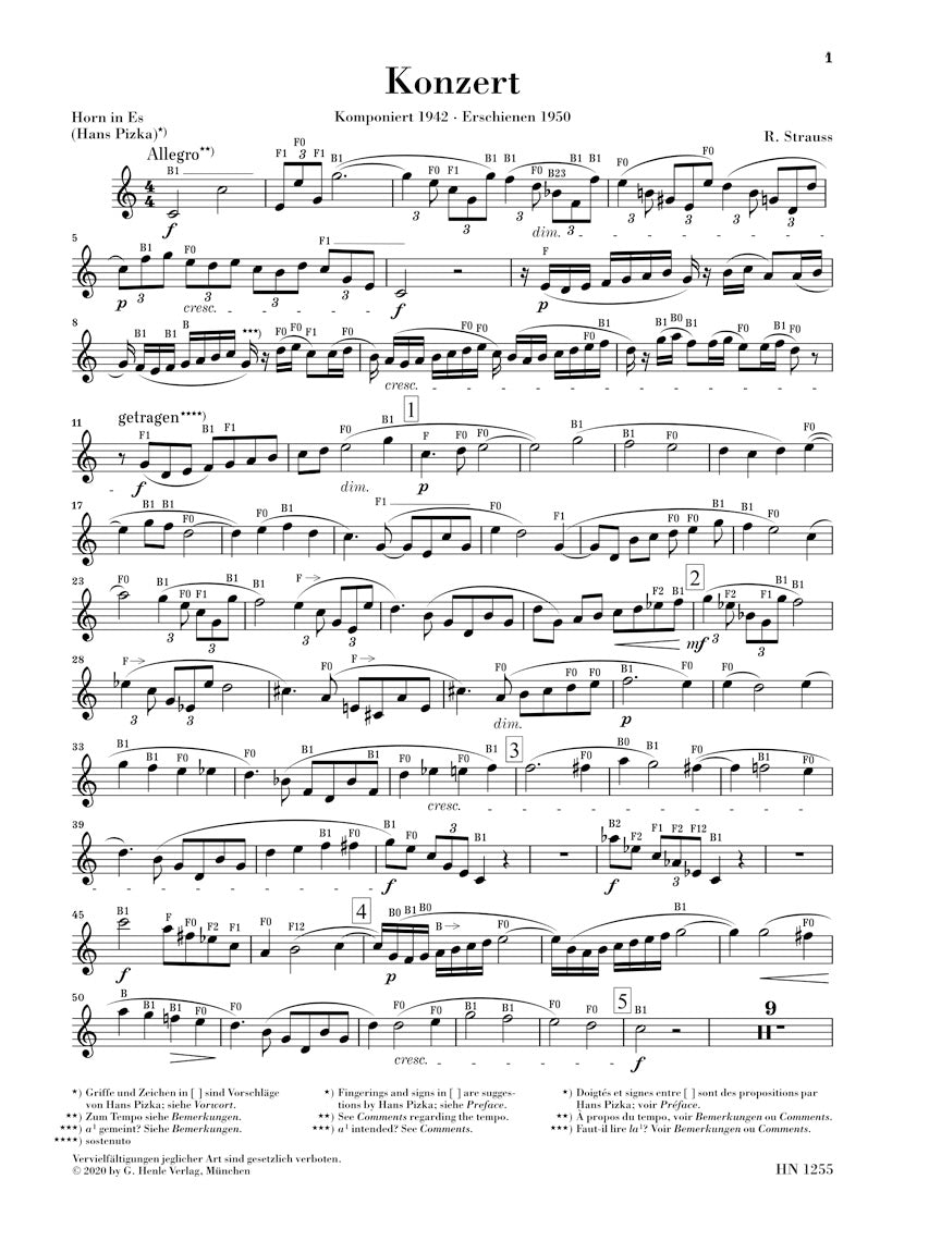 シュトラウス:ホルン協奏曲 第2番 変ホ長調 op. 86