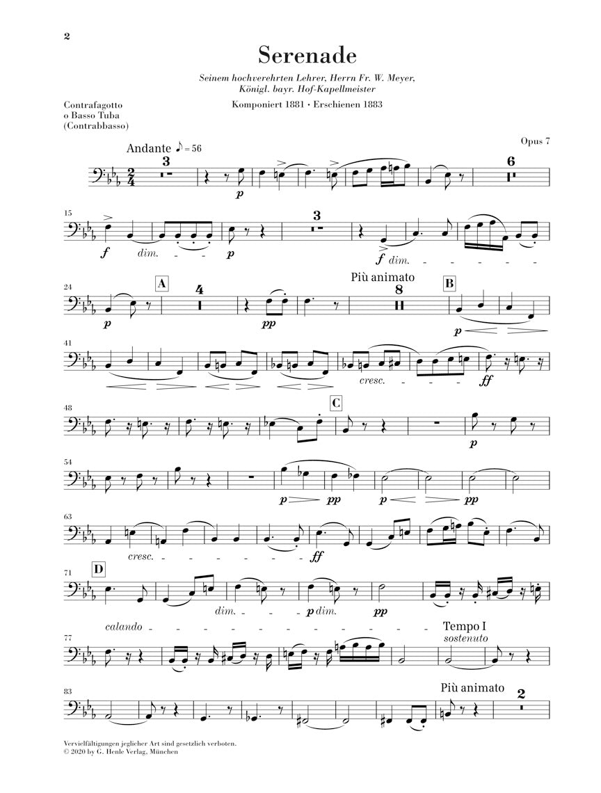 シュトラウス:管楽合奏のためのセレナード 変ホ長調 op. 7