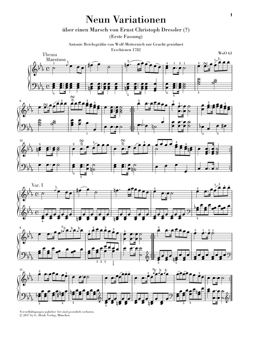 ベートーヴェン:変奏曲集 第1巻