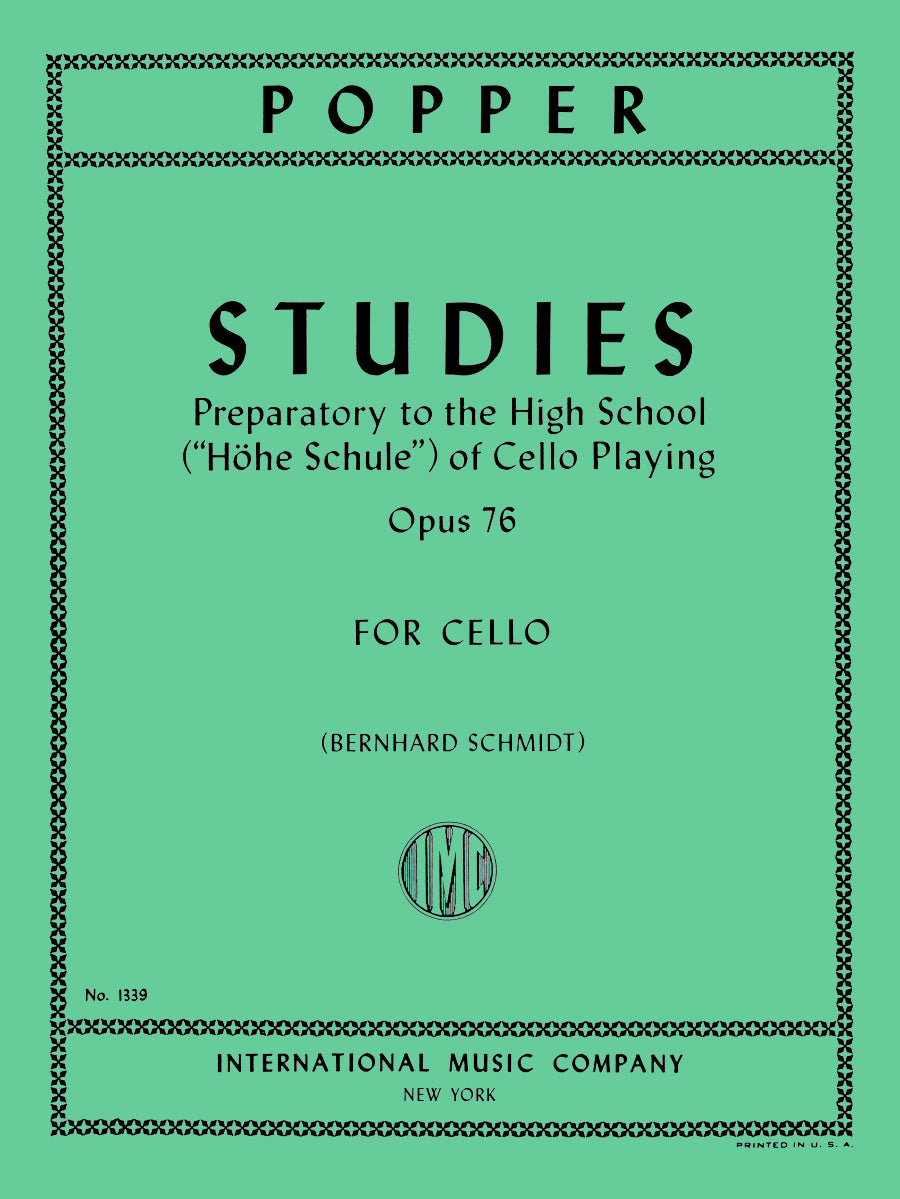 ポッパー:練習曲集, 準備 to the High 教本 ("Hohe Schule") チェロ Playing, op. 76(チェロ独奏)