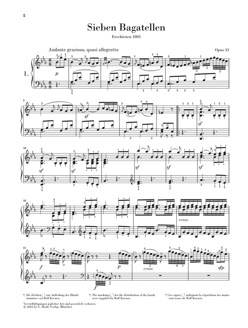 ベートーヴェン:バガテル op. 33