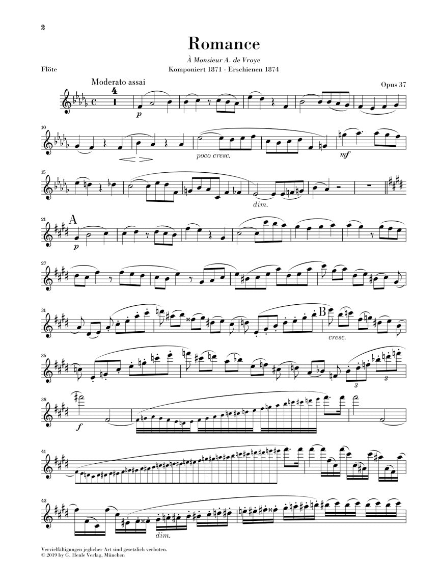 サン=サーンス:ロマンス 変ニ長調 op. 37