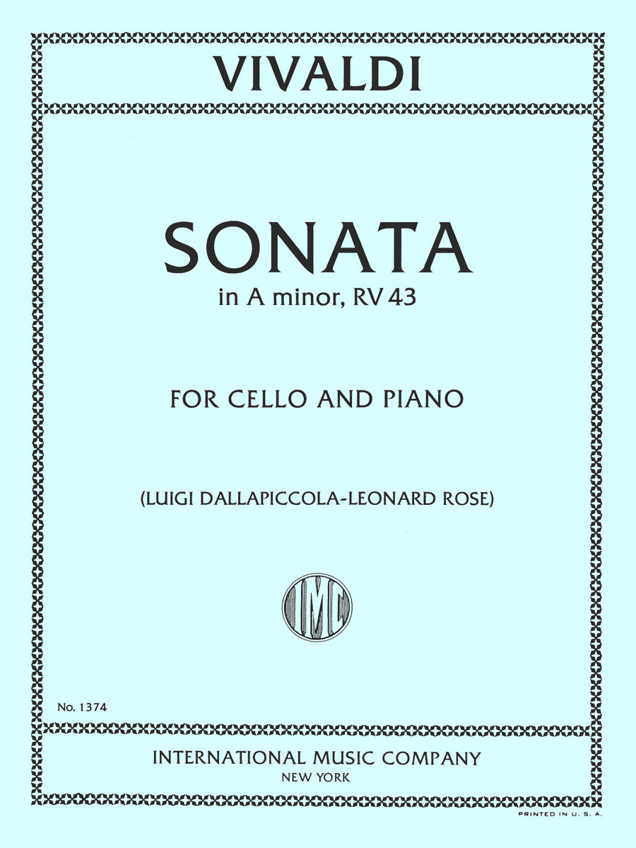 ヴィヴァルディ:ソナタ イ短調 RV 43(チェロとピアノ)