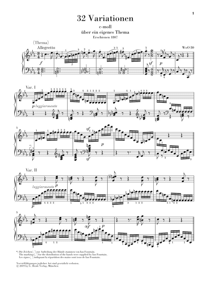 ベートーヴェン:創作主題による32の変奏曲 ハ短調 WoO 80