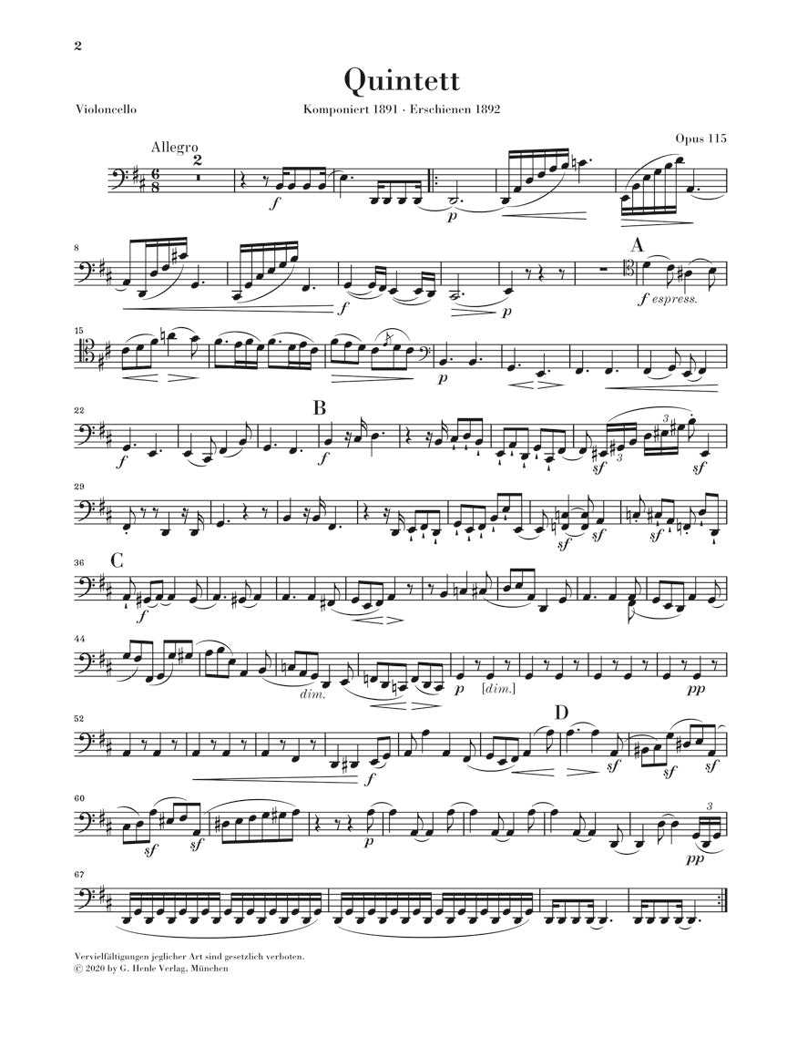 ブラームス:クラリネット五重奏曲 ロ短調 op. 115(新ブラームス全集版)