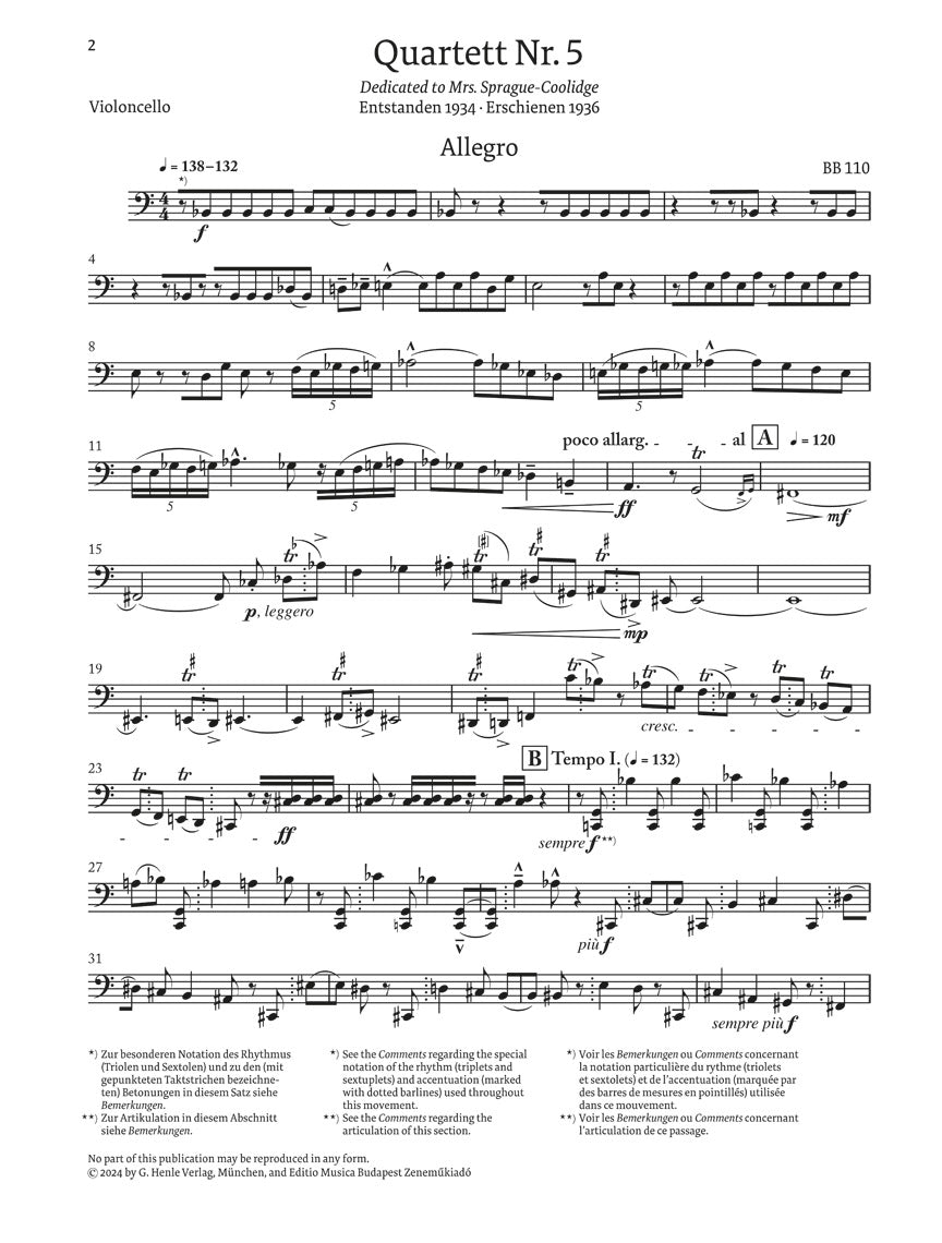 バルトーク:弦楽四重奏曲第5番 Sz.102