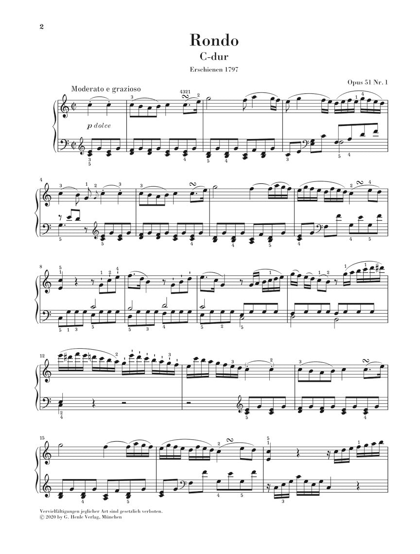 ベートーヴェン:ロンド ハ長調 op. 51 - 1