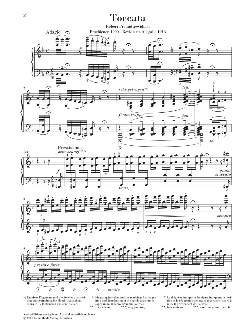 バッハ / ブゾーニ:トッカータ ニ短調 BWV 565(ピアノ・ソロ編曲)
