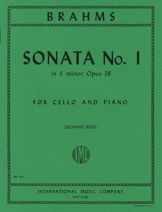 ブラームス:チェロ・ソナタ 第1番 ホ短調 op. 38