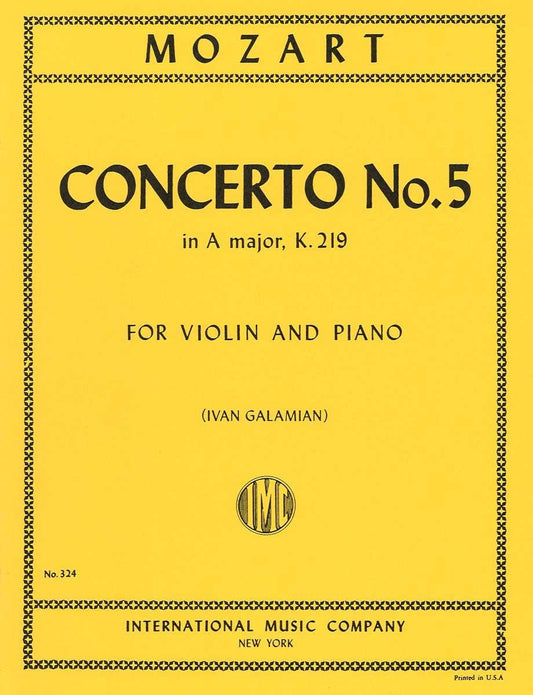 モーツァルト:ヴァイオリン協奏曲 第5番 イ長調 KV 219