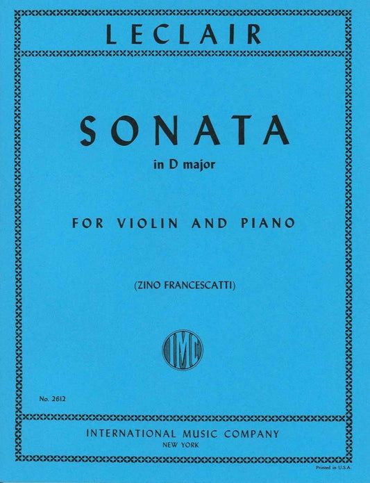 ルクレール:ヴァイオリン・ソナタ ニ長調