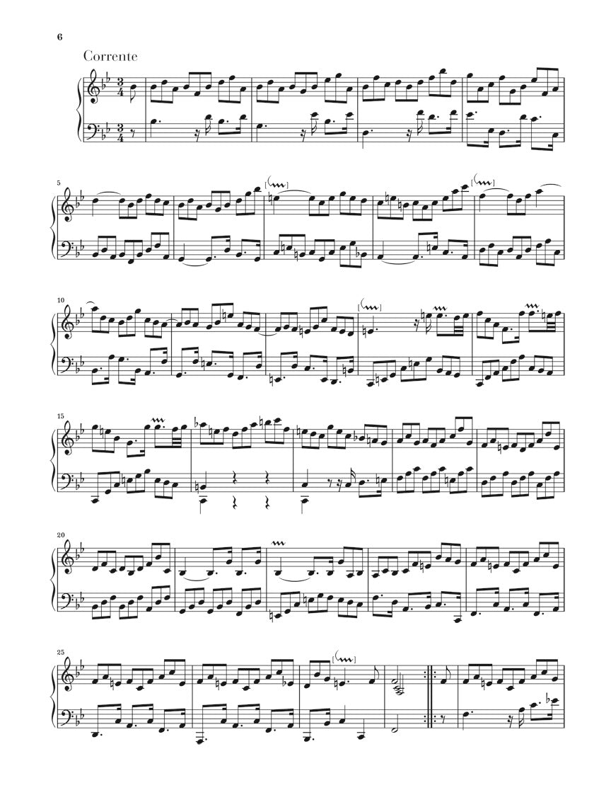 バッハ:パルティータ全曲 BWV 825 - 830(運指なし)