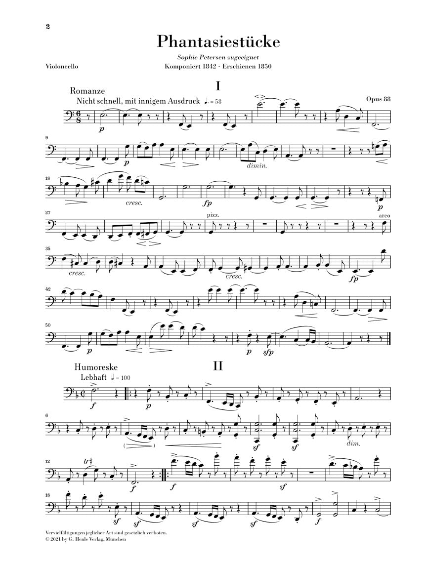 シューマン:幻想小曲集 イ短調 op. 88