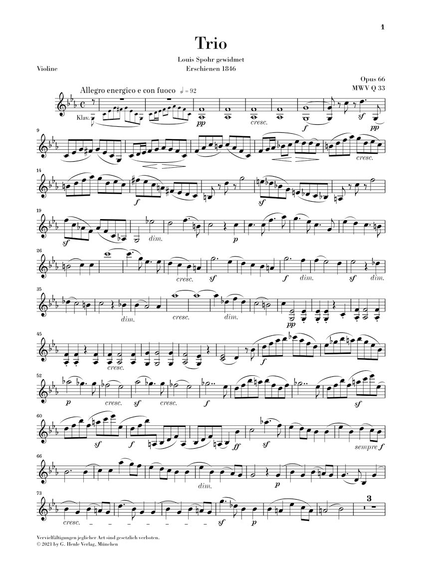 メンデルスゾーン:ピアノ三重奏曲 第2番 ハ短調 op. 66