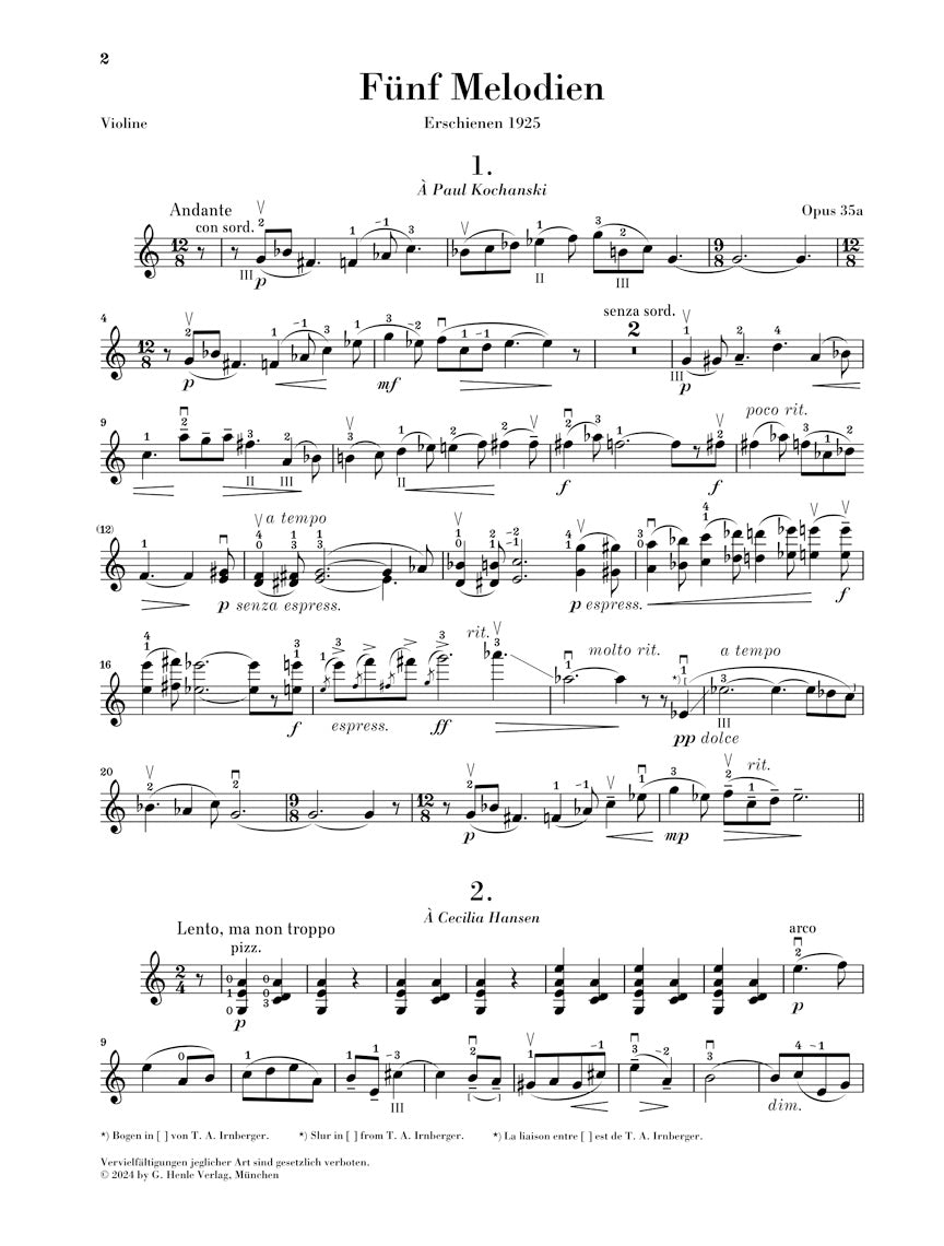 プロコフィエフ:5つの小品(ヴァイオリンとピアノのための)Op.35a