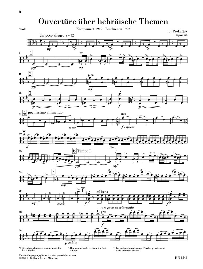 プロコフィエフ:ユダヤの主題による序曲 Op.34