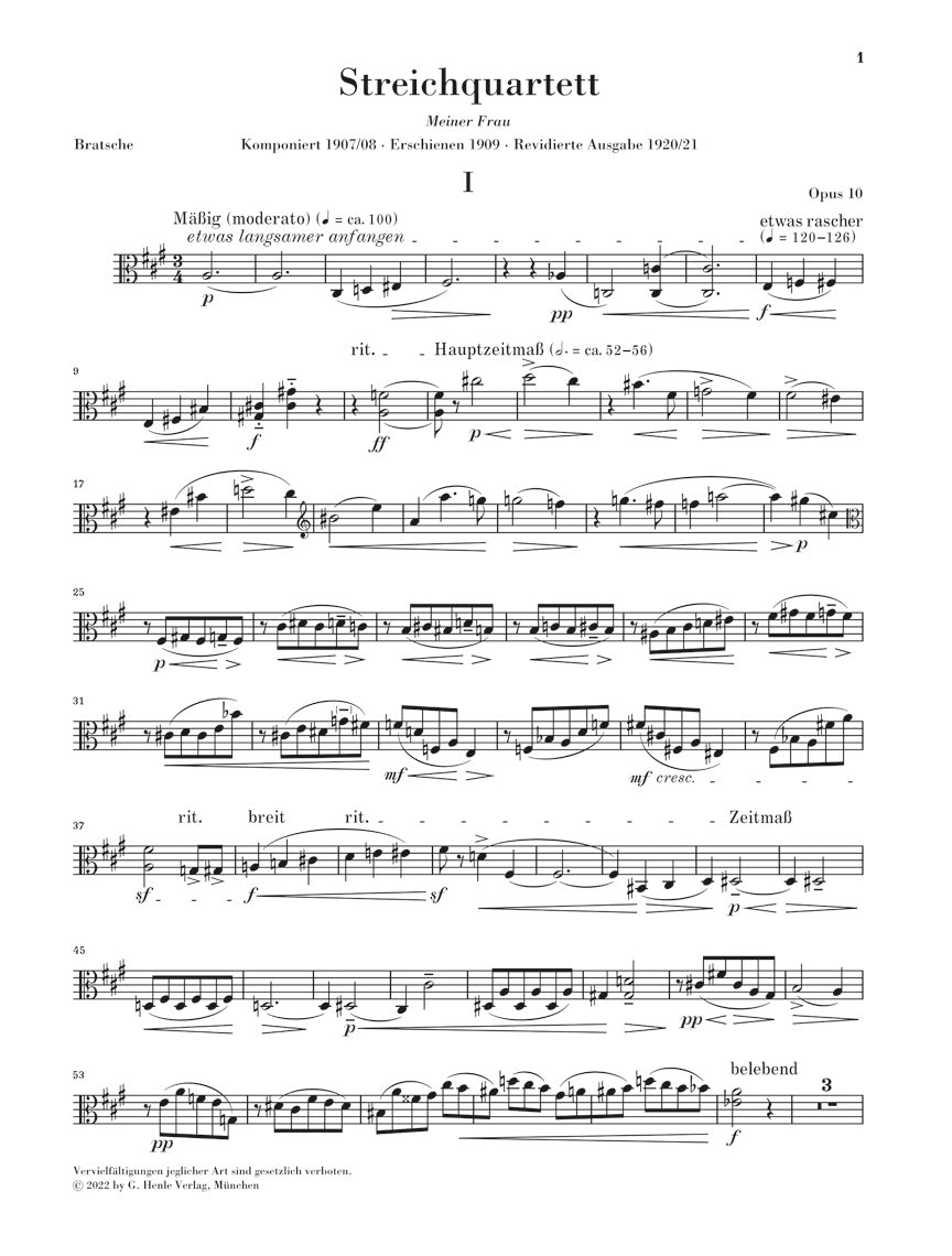 シェーンベルク:弦楽四重奏曲 第2番 嬰へ短調 op. 10