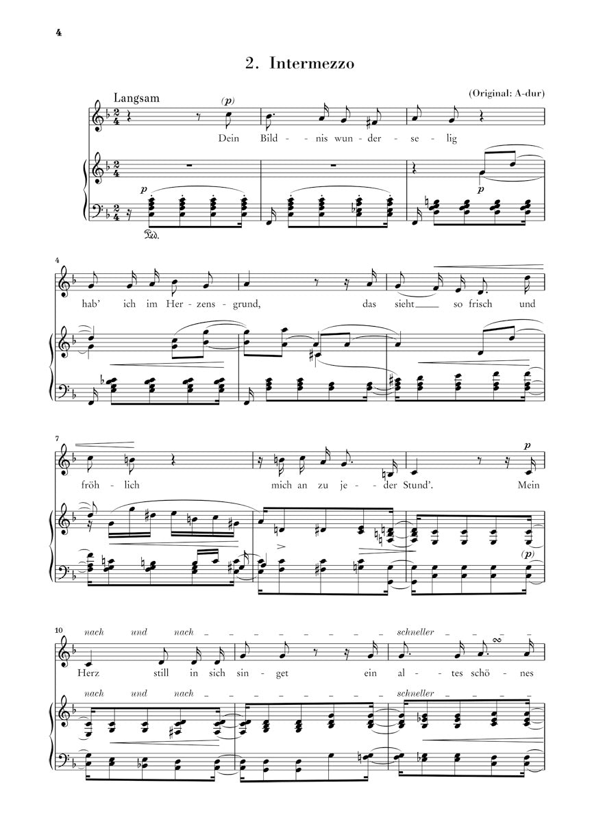 シューマン:リーダークライス op. 39, 1842年稿と1850年稿(低声用)
