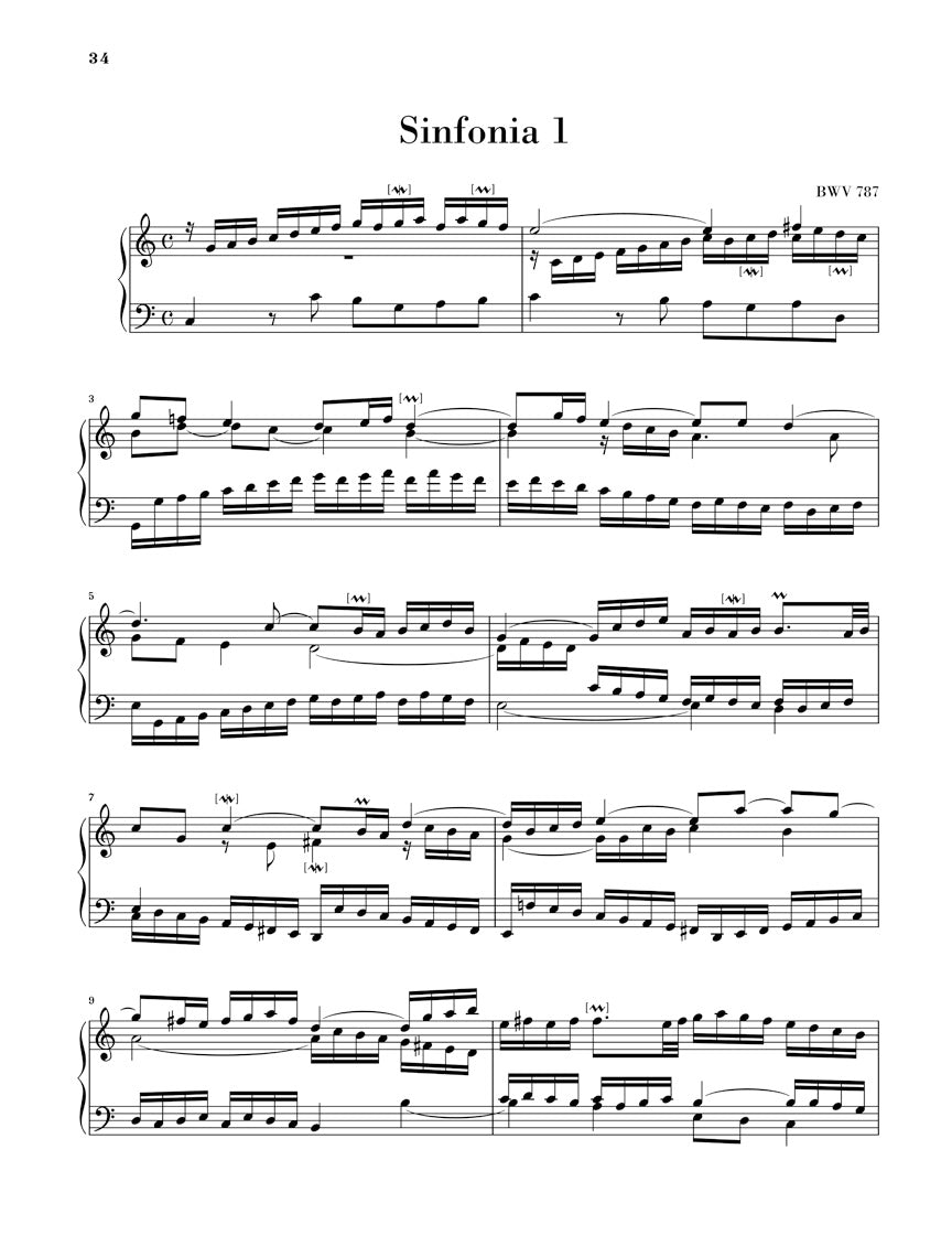 バッハ:インヴェンションとシンフォニア BWV 772 - 801(運指なし)