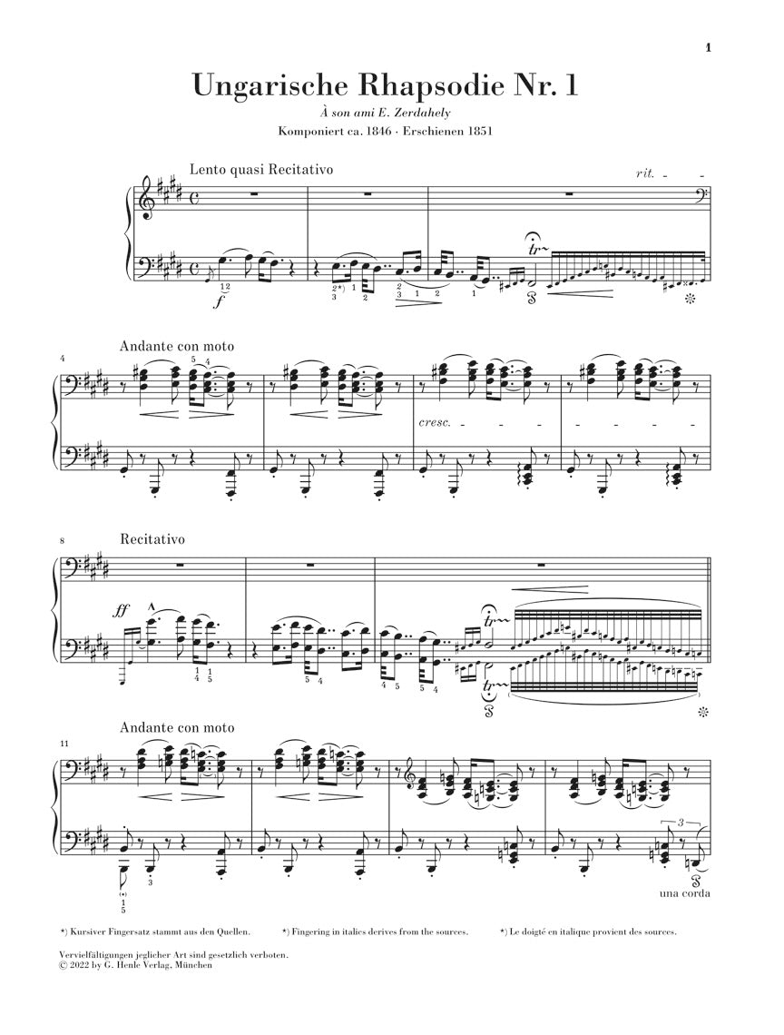 リスト:ハンガリー狂詩曲 第1番