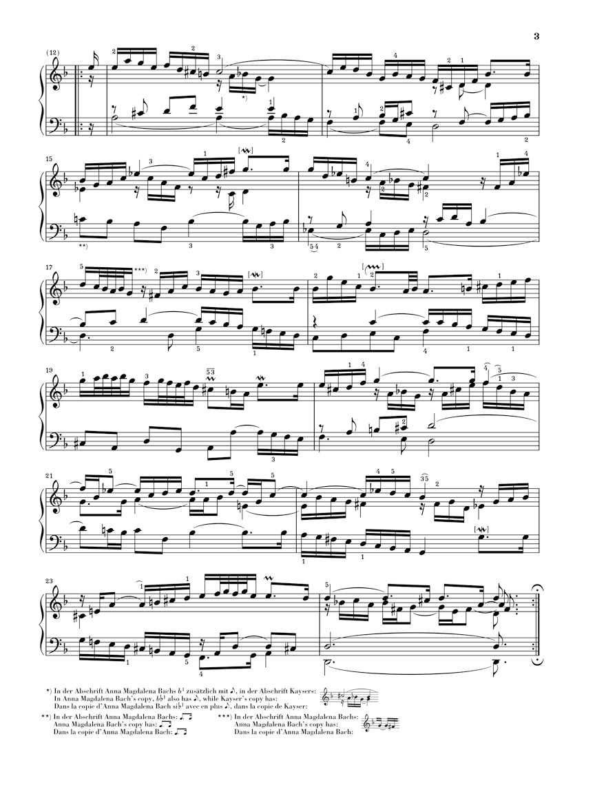 バッハ:フランス組曲 第1番 ニ短調 BWV 812