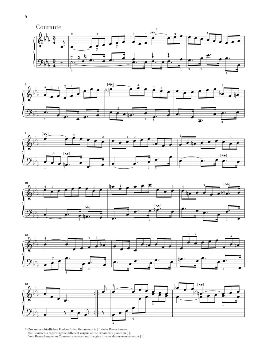 バッハ:フランス組曲 第4番 変ホ長調 BWV 815