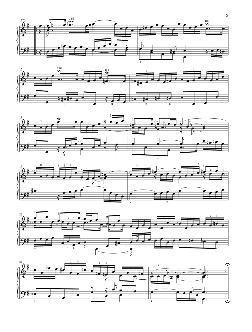 バッハ:フランス組曲 第5番 ト長調 BWV 816