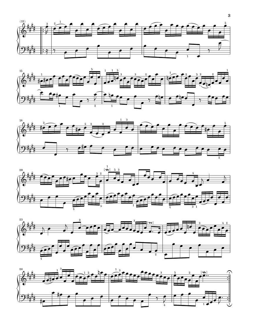 バッハ:フランス組曲 第6番 ホ長調 BWV 817
