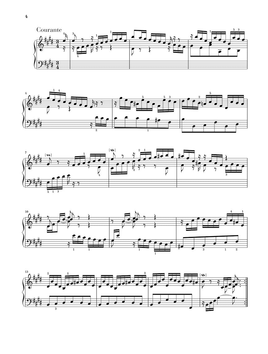 バッハ:フランス組曲 第6番 ホ長調 BWV 817