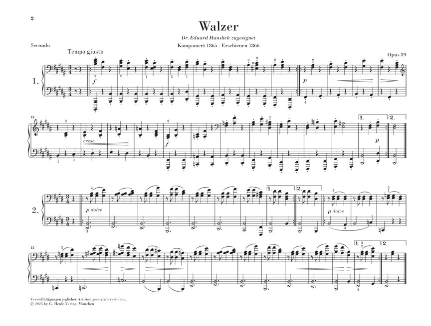 ブラームス:ワルツ Op.39