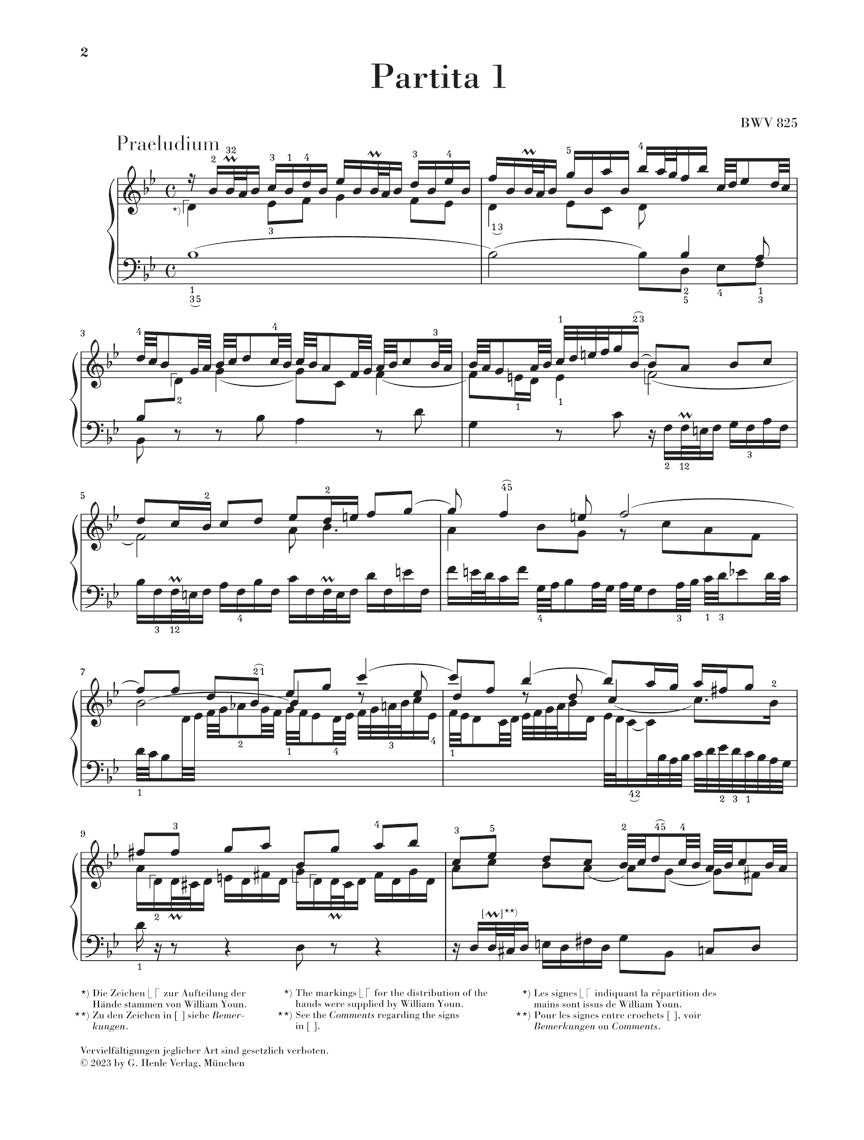 バッハ:パルティータ 第1番 変ロ長調 BWV 825