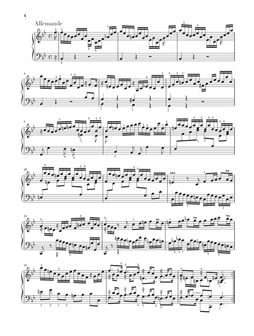 バッハ:パルティータ 第1番 変ロ長調 BWV 825
