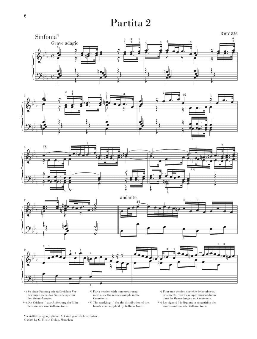 バッハ:パルティータ 第2番 ハ短調 BWV 826