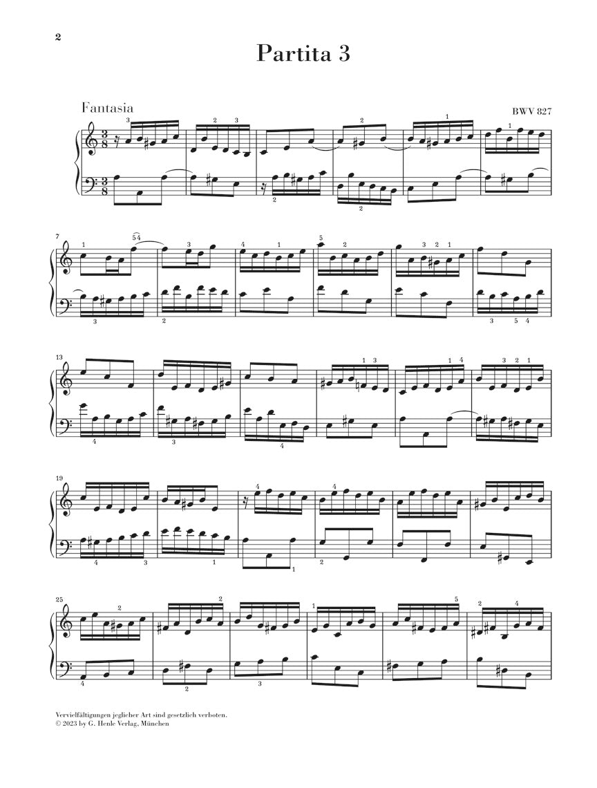 バッハ:パルティータ 第3番 イ短調 BWV 827
