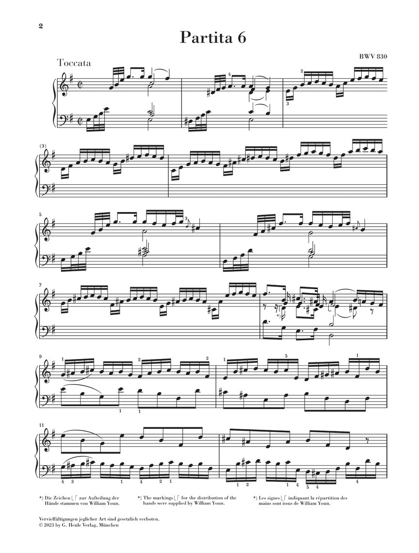 バッハ:パルティータ 第6番 ホ短調 BWV 830