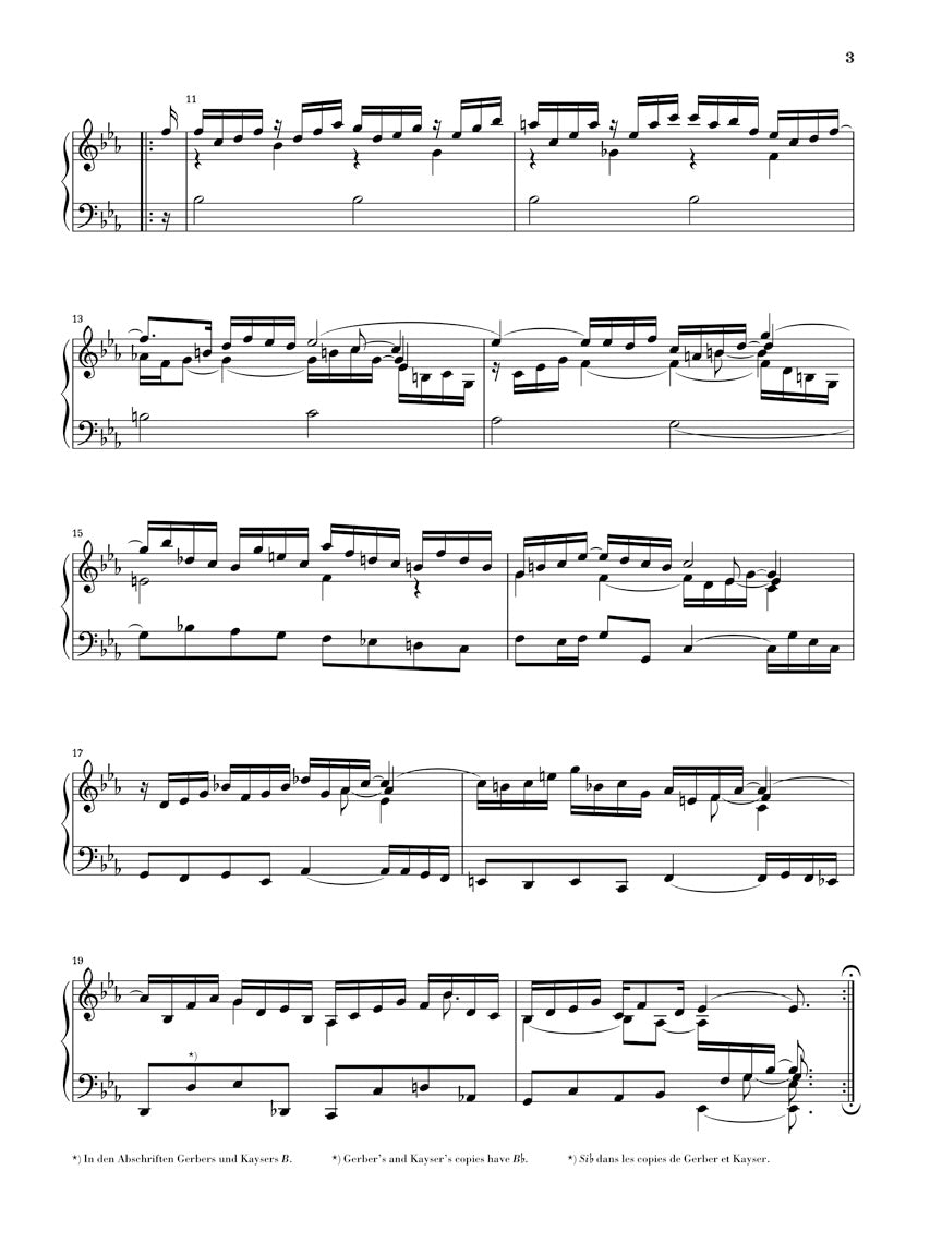 バッハ:フランス組曲 第4番 変ホ長調 BWV 815(運指なし)