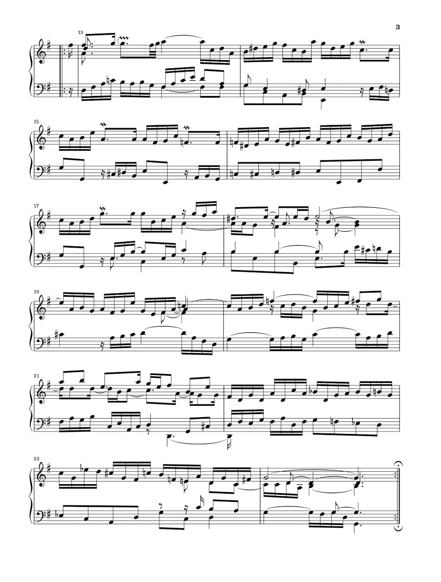 バッハ:フランス組曲 第5番 ト長調 BWV 816(運指なし)