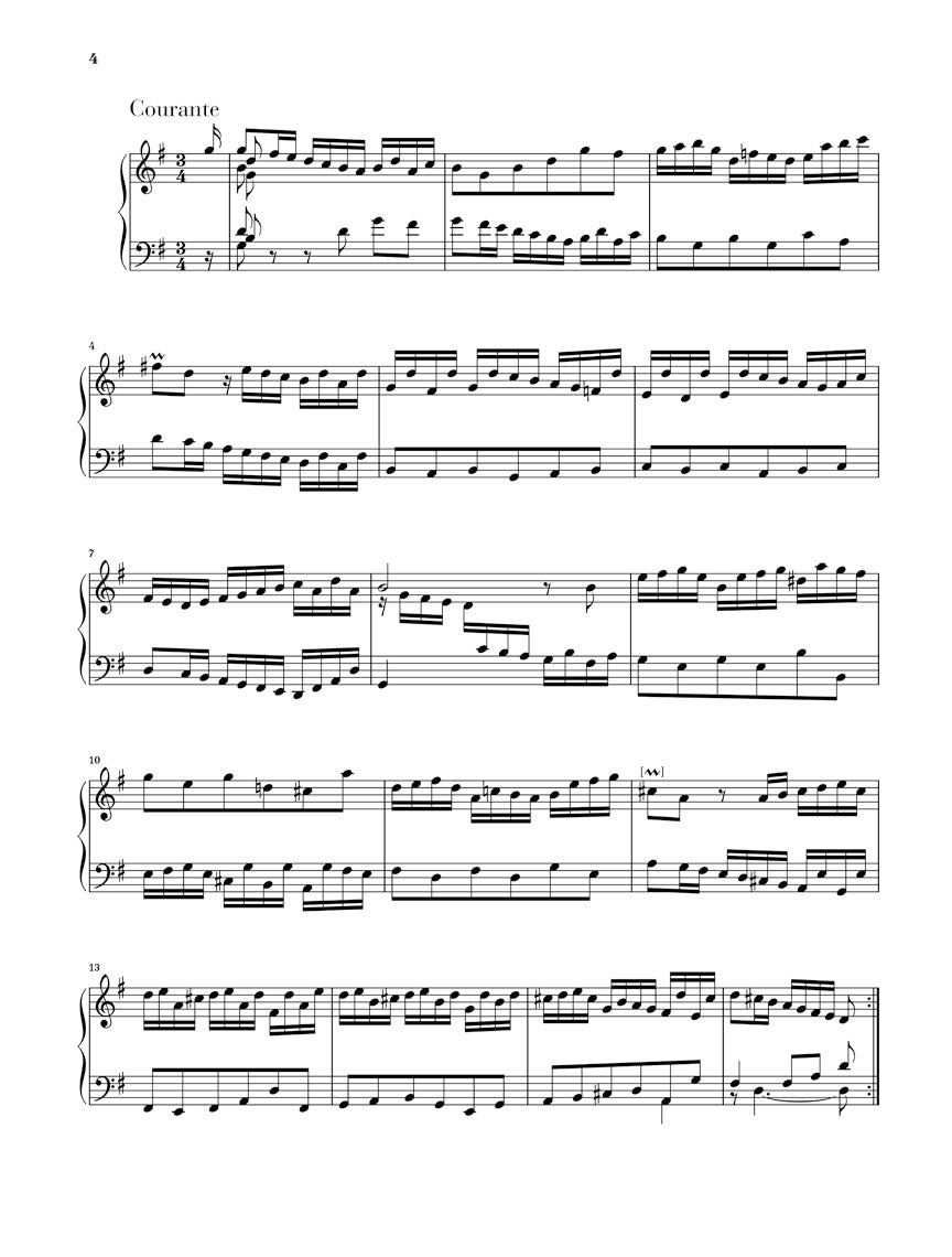 バッハ:フランス組曲 第5番 ト長調 BWV 816(運指なし)