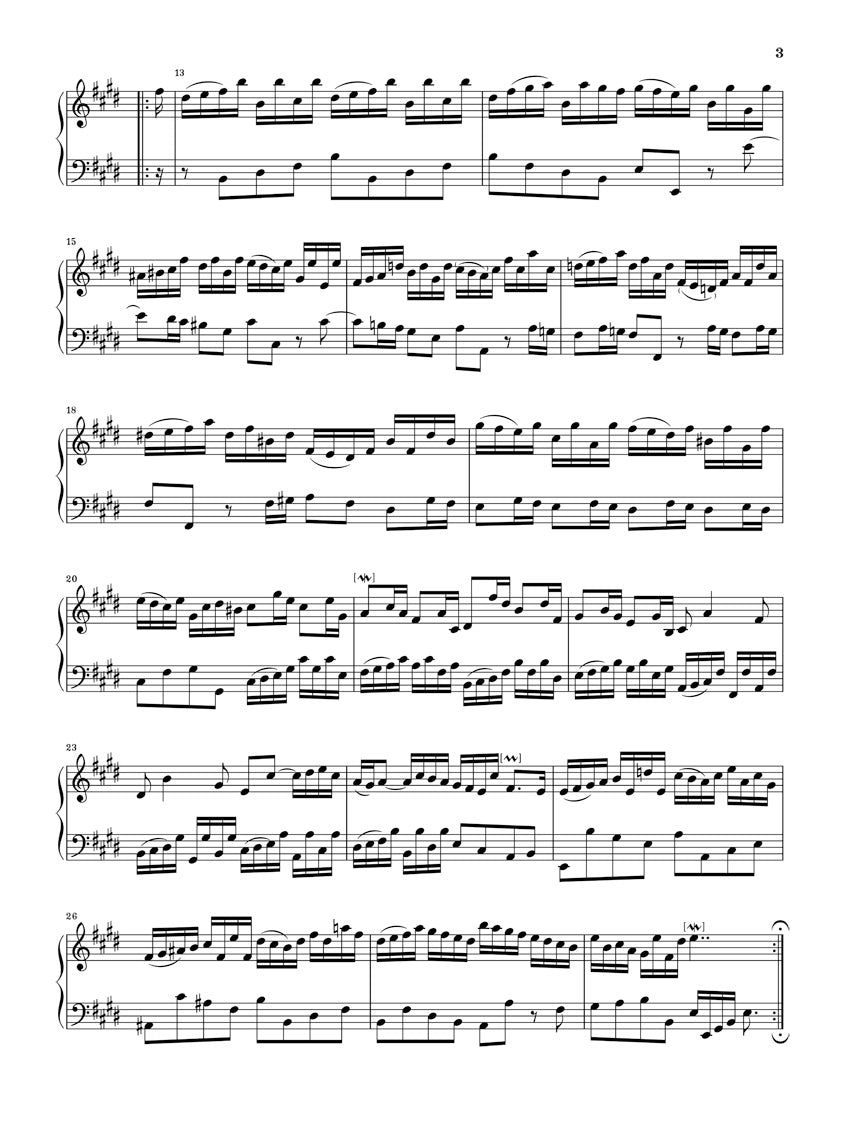 バッハ:フランス組曲 第6番 ホ長調 BWV 817(運指なし)