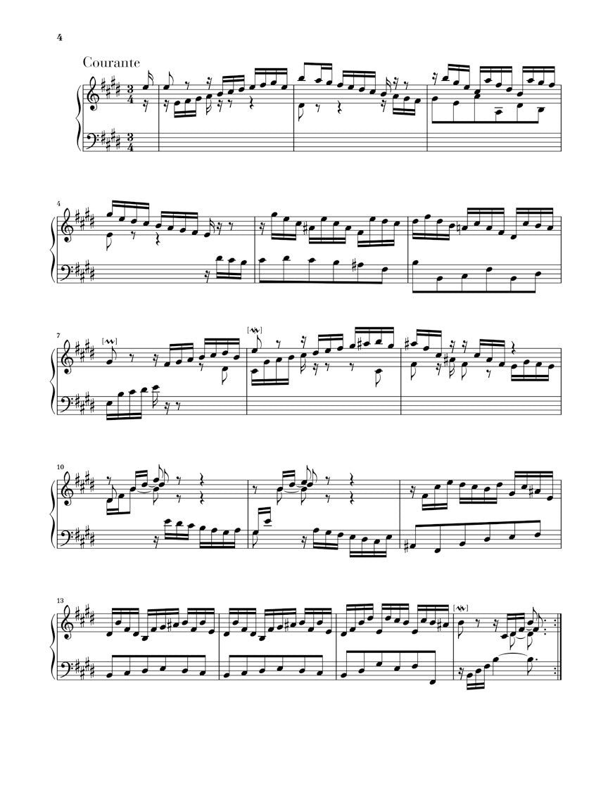 バッハ:フランス組曲 第6番 ホ長調 BWV 817(運指なし)