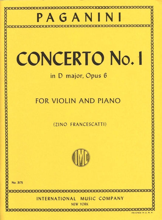 パガニーニ:ヴァイオリン協奏曲 第1番 ニ長調 op. 6