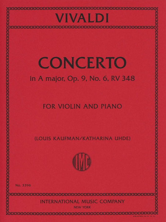 ヴィヴァルディ:ヴァイオリン協奏曲 イ長調 op. 9 - 6, RV 348(協奏曲集「ラ・チェトラ」より)