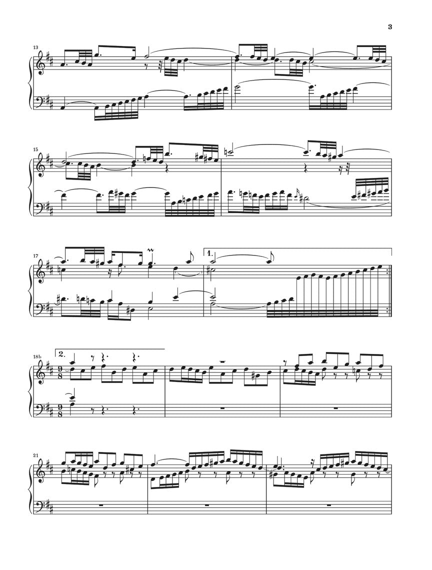 バッハ:パルティータ 第4番 ニ長調 BWV 828(運指なし)