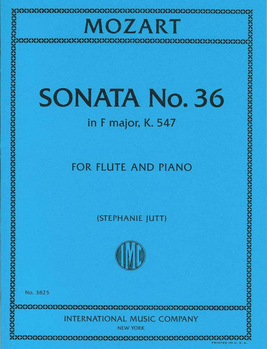 モーツァルト:ソナタ 第36番 ヘ長調 KV 547