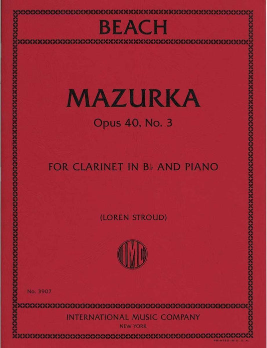 ビーチ:マズルカ op. 40 - 3